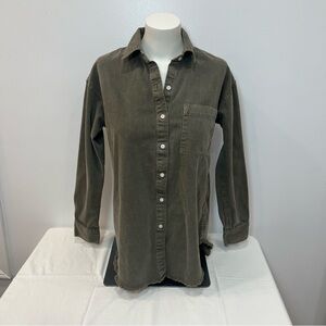 Olive Green Button-Up Shirt